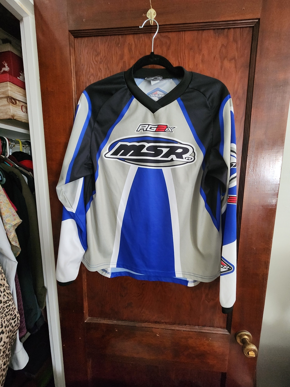MSR RG2X Motocross Jersey Blue/Gray - Size L (Excellent Like-New Condition)
